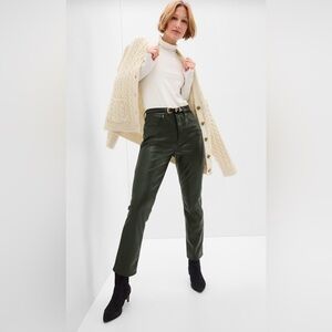 GAP Vintage Slim High Rise Dark Green Pants